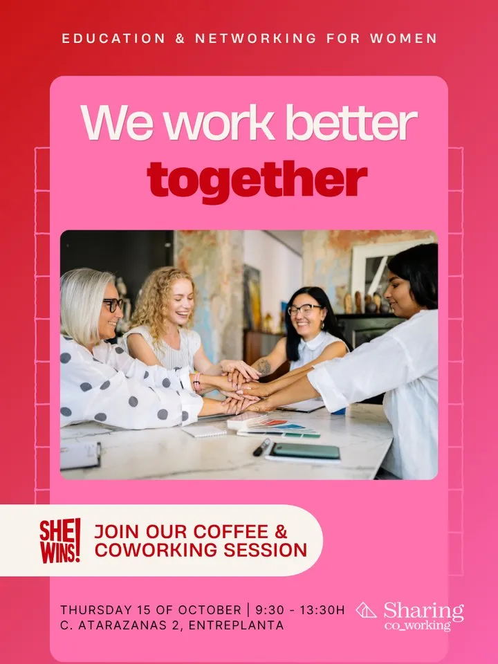 Event poster: We work better together, Coffee & Coworking session